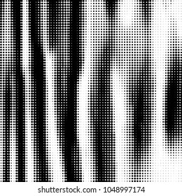 Abstract grunge grid polka dot halftone background pattern. Spotted black and white vector line illustration
