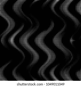 Abstract grunge grid polka dot halftone background pattern. Spotted black and white vector line illustration
