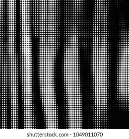 Abstract grunge grid polka dot halftone background pattern. Spotted black and white vector line illustration
