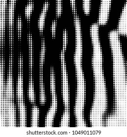 Abstract grunge grid polka dot halftone background pattern. Spotted black and white vector line illustration
