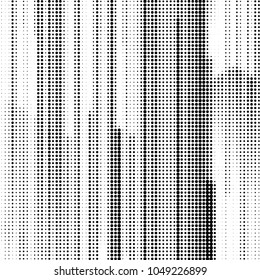 Abstract grunge grid polka dot halftone background pattern. Spotted black and white vector line illustration
