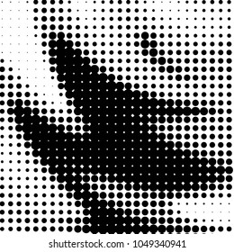 Abstract grunge grid polka dot halftone background pattern. Spotted black and white vector line illustration
