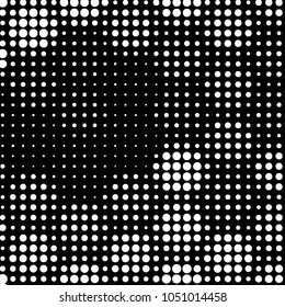 Abstract grunge grid polka dot halftone background pattern. Spotted black and white line illustration
