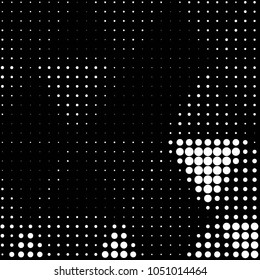 Abstract grunge grid polka dot halftone background pattern. Spotted black and white line illustration
