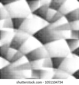 Abstract grunge grid polka dot halftone background pattern. Spotted black and white vector line illustration
