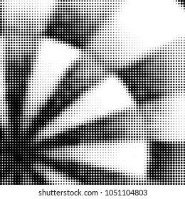 Abstract grunge grid polka dot halftone background pattern. Spotted black and white vector line illustration
