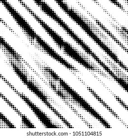 Abstract grunge grid polka dot halftone background pattern. Spotted black and white vector line illustration
