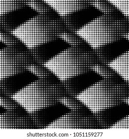 Abstract grunge grid polka dot halftone background pattern. Spotted black and white vector line illustration
