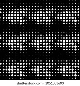 Abstract grunge grid polka dot halftone background pattern. Spotted black and white vector line illustration
