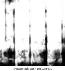 Abstract grunge grid polka dot halftone background pattern. Spotted black and white vector line illustration
