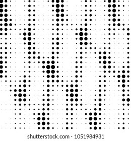 Abstract grunge grid polka dot halftone background pattern. Spotted black and white vector line illustration
