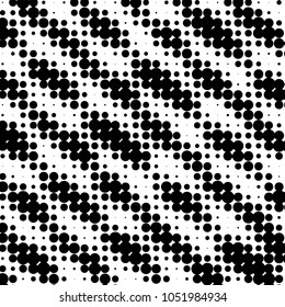 Abstract grunge grid polka dot halftone background pattern. Spotted black and white vector line illustration
