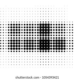 Abstract grunge grid polka dot halftone background pattern. Spotted black and white vector line illustration

