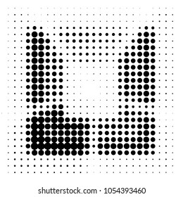 Abstract grunge grid polka dot halftone background pattern. Spotted black and white vector line illustration

