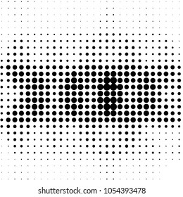 Abstract grunge grid polka dot halftone background pattern. Spotted black and white vector line illustration
