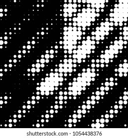 Abstract grunge grid polka dot halftone background pattern. Spotted black and white vector line illustration
