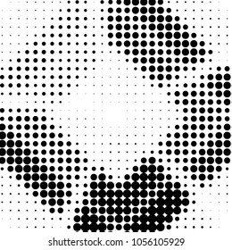 Abstract grunge grid polka dot halftone background pattern. Spotted black and white vector line illustration
