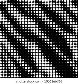 Abstract grunge grid polka dot halftone background pattern. Spotted black and white vector line illustration
