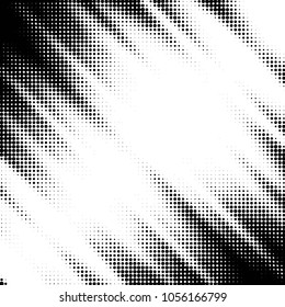 Abstract grunge grid polka dot halftone background pattern. Spotted black and white vector line illustration
