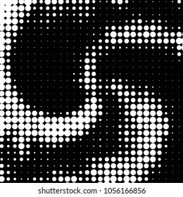 Abstract grunge grid polka dot halftone background pattern. Spotted black and white vector line illustration
