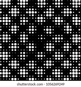 Abstract grunge grid polka dot halftone background pattern. Spotted black and white vector line illustration
