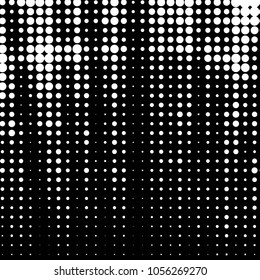 Abstract grunge grid polka dot halftone background pattern. Spotted black and white vector line illustration
