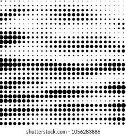 Abstract grunge grid polka dot halftone background pattern. Spotted black and white vector line illustration
