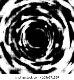 Abstract grunge grid polka dot halftone background pattern. Spotted black and white vector line illustration
