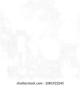 Abstract grunge grid polka dot halftone background pattern. Spotted black and white vector line illustration
