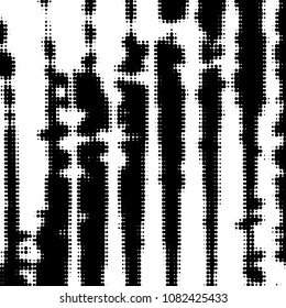 Abstract grunge grid polka dot halftone background pattern. Spotted black and white vector line illustration
