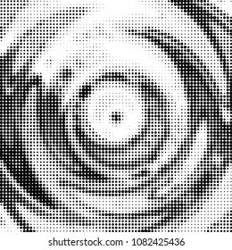 Abstract grunge grid polka dot halftone background pattern. Spotted black and white vector line illustration
