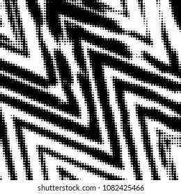 Abstract grunge grid polka dot halftone background pattern. Spotted black and white vector line illustration

