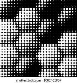 Abstract grunge grid polka dot halftone background pattern. Spotted black and white vector line illustration
