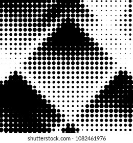 Abstract grunge grid polka dot halftone background pattern. Spotted black and white vector line illustration

