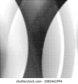 Abstract grunge grid polka dot halftone background pattern. Spotted black and white vector line illustration
