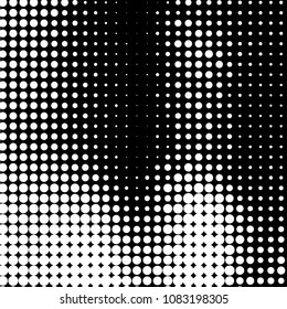 Abstract grunge grid polka dot halftone background pattern. Spotted black and white vector line illustration
