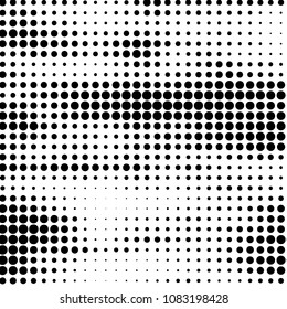 Abstract grunge grid polka dot halftone background pattern. Spotted black and white vector line illustration
