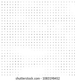Abstract grunge grid polka dot halftone background pattern. Spotted black and white vector line illustration
