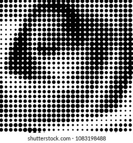 Abstract grunge grid polka dot halftone background pattern. Spotted black and white vector line illustration
