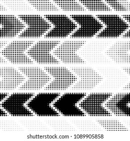 Abstract grunge grid polka dot halftone background pattern. Spotted black and white vector line illustration
