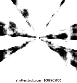 Abstract grunge grid polka dot halftone background pattern. Spotted black and white vector line illustration
