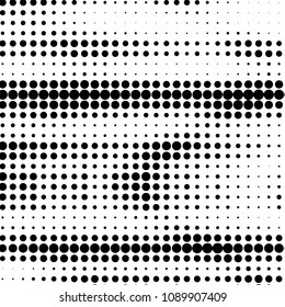 Abstract grunge grid polka dot halftone background pattern. Spotted black and white vector line illustration
