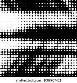 Abstract grunge grid polka dot halftone background pattern. Spotted black and white vector line illustration
