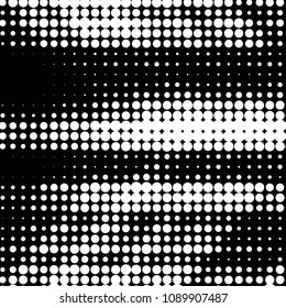 Abstract grunge grid polka dot halftone background pattern. Spotted black and white vector line illustration
