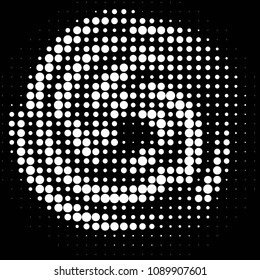Abstract grunge grid polka dot halftone background pattern. Spotted black and white vector line illustration
