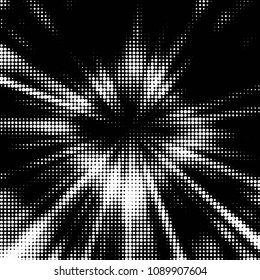 Abstract grunge grid polka dot halftone background pattern. Spotted black and white vector line illustration
