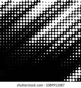 Abstract grunge grid polka dot halftone background pattern. Spotted black and white vector line illustration
