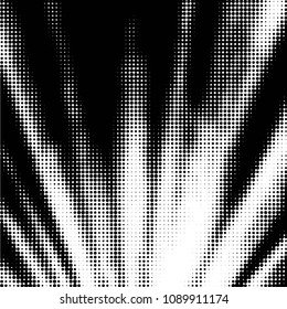 Abstract grunge grid polka dot halftone background pattern. Spotted black and white vector line illustration
