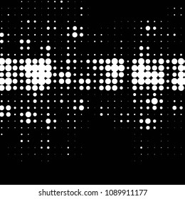 Abstract grunge grid polka dot halftone background pattern. Spotted black and white vector line illustration
