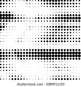 Abstract grunge grid polka dot halftone background pattern. Spotted black and white vector line illustration
